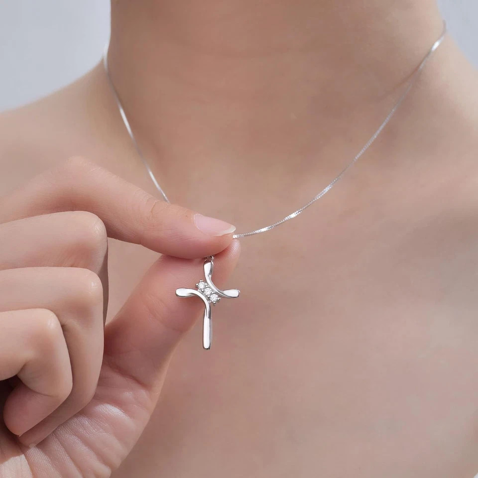 925 Sterling Silver Cross Necklaces for Women 12 Color Birthstone Necklace,Adjus