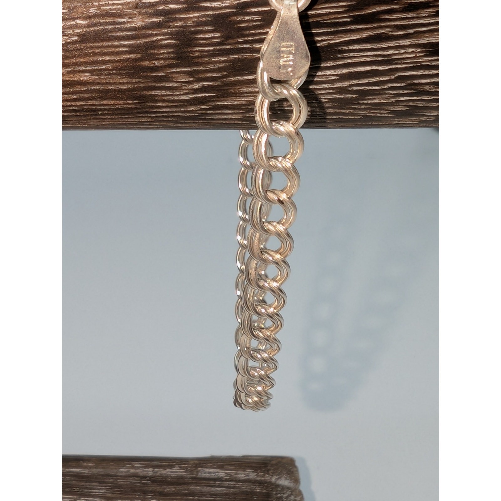 925 Sterling Silver Double Curb Link Chain 5mm 8″ Charm Bracelet