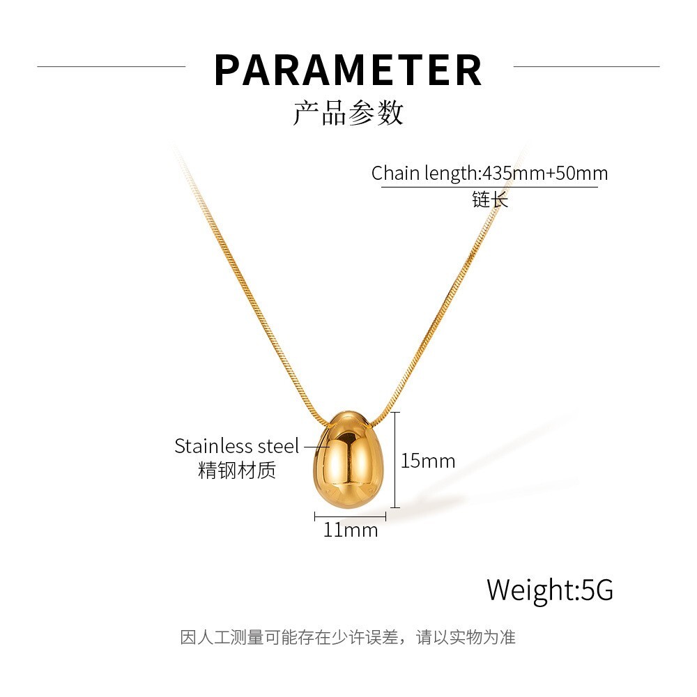 Women Stainless Steel Fashion Drop Pendant Necklace Snake Chain Bling 19”+5cm