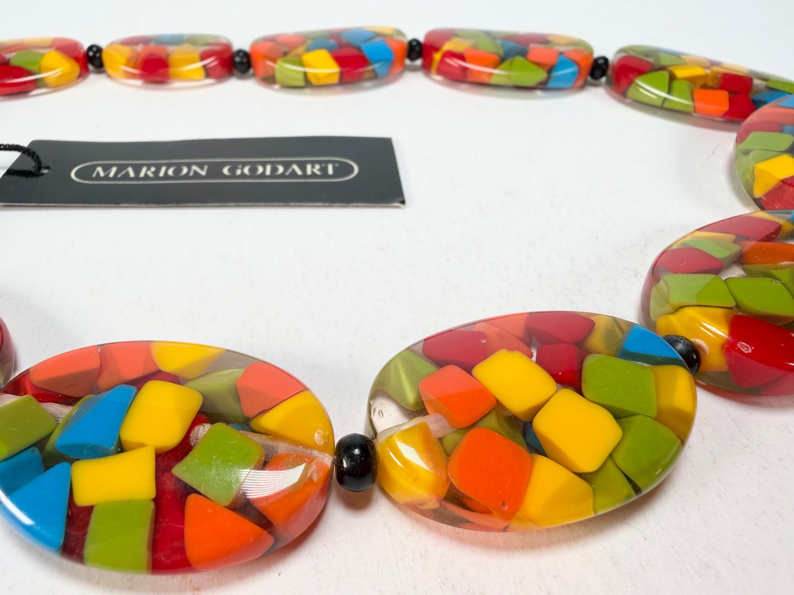 Marion Godart – Confetti “Forme Ovale” Summer Mix Resin Necklace