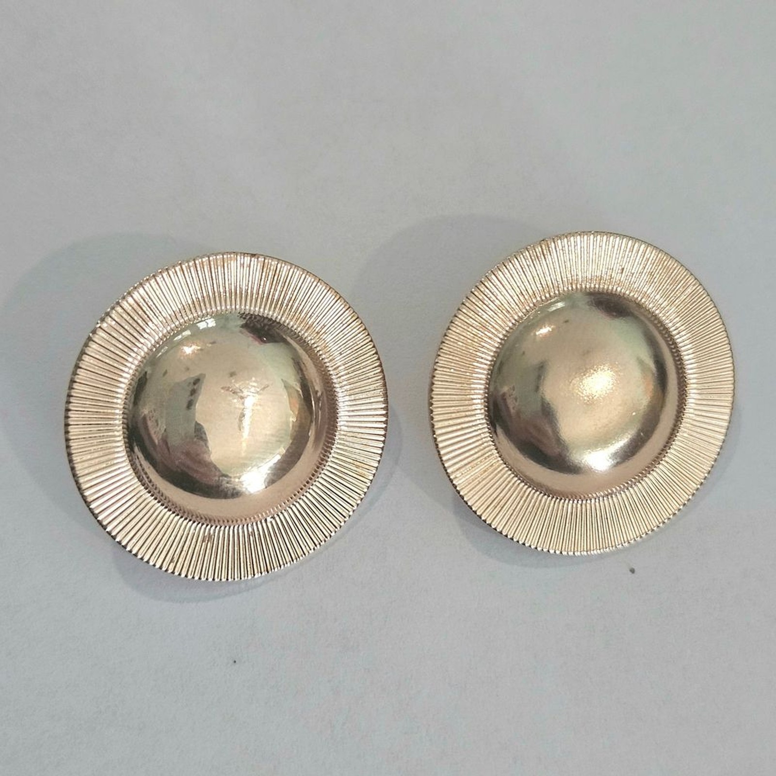 Vintage Gold Stud Dome Geometric Earrings Formal Avant Garde Office Party Retro
