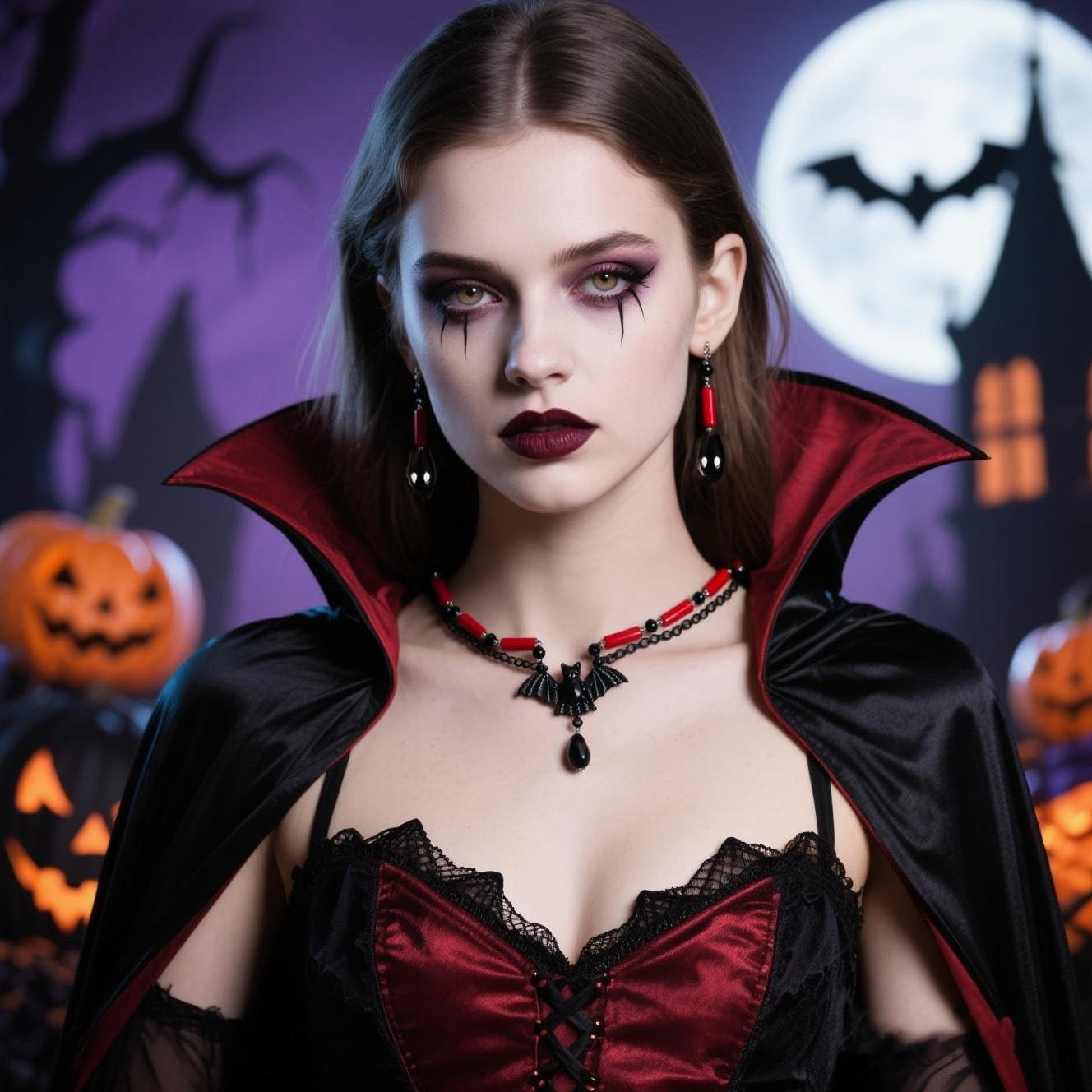 Gothic Witch Jewelry Set for Women Halloween Dark Bat Spider Necklace Earring…