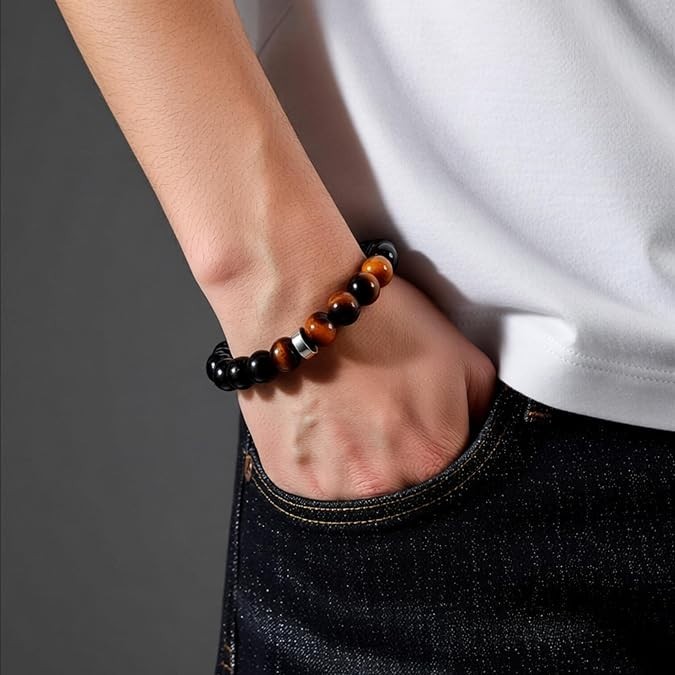 2026 New Triple Protection Men’s Natural Stone Bracelet Set (2-Piece)