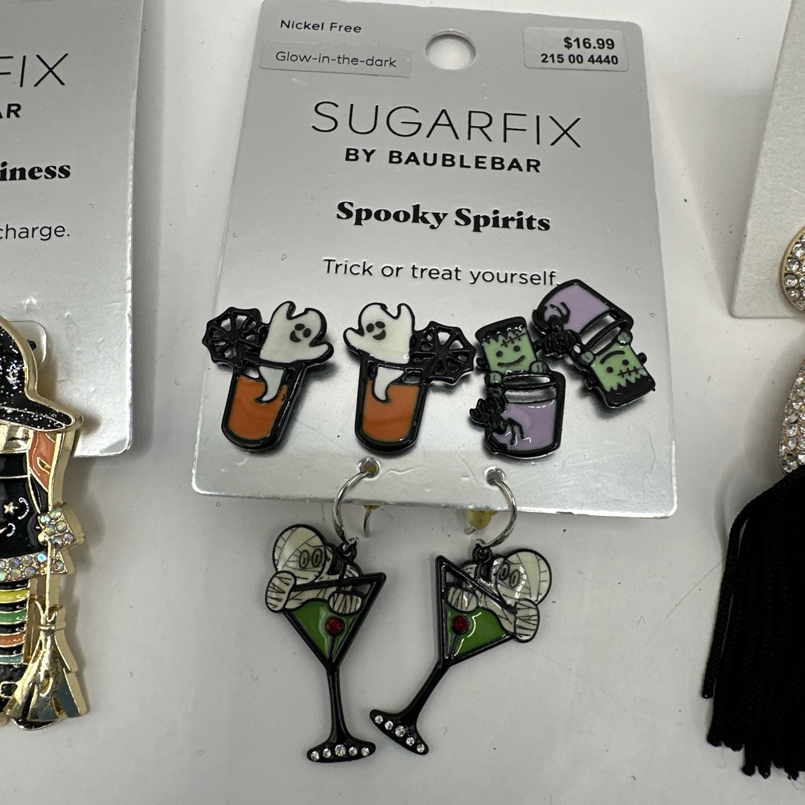 NWT 12 Pairs Sugarfix Baublebar Earrings Christmas Halloween Witch Tassel Bows