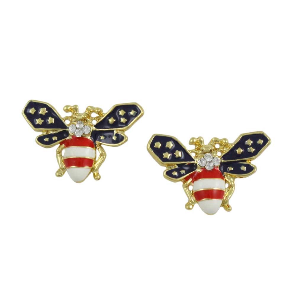 Patriotic Red White and Blue Bee Stud Pierced Earring – PRI172E