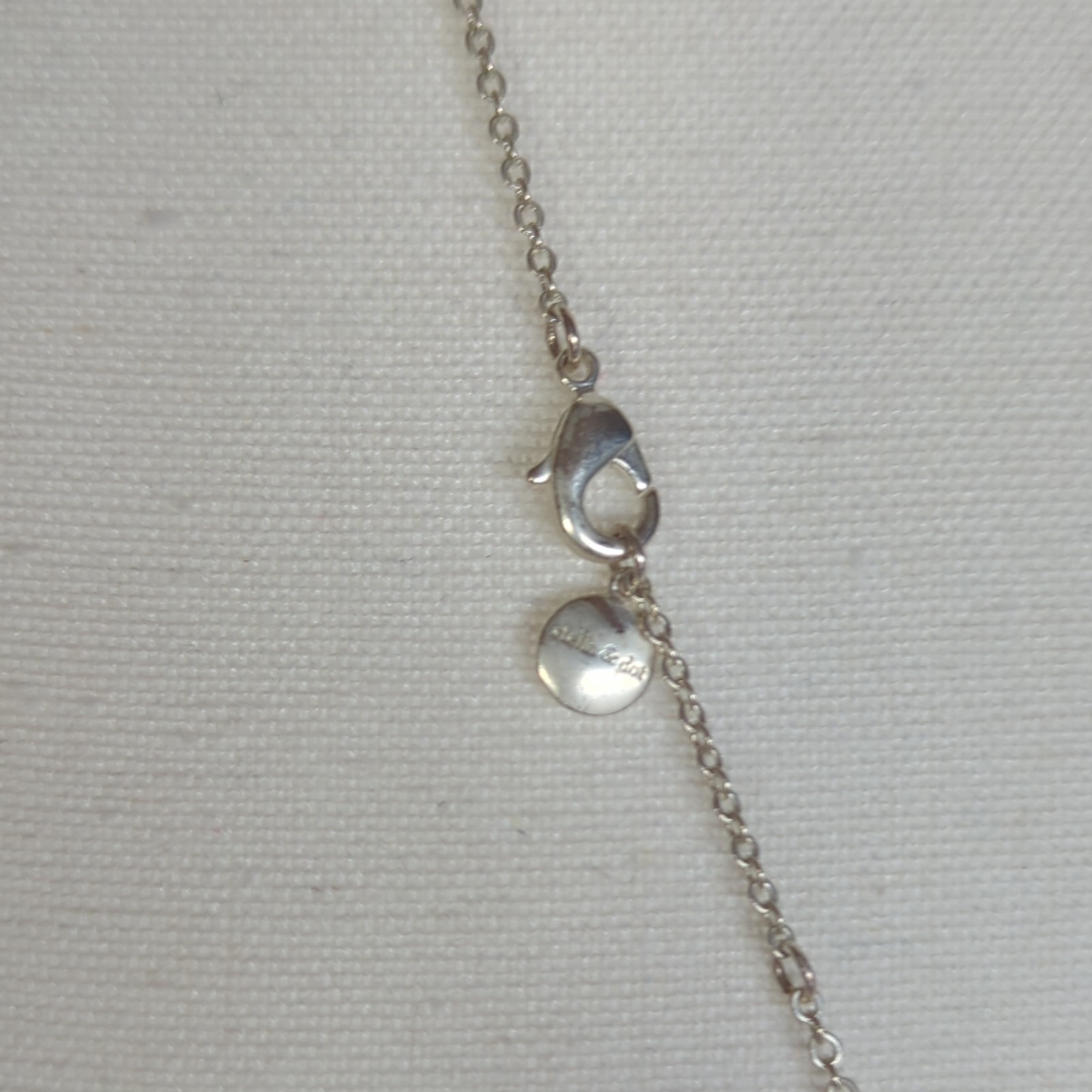 Stella & Dot Silver Tone Station Cable Chain Necklace Geometric Charms Lobster
