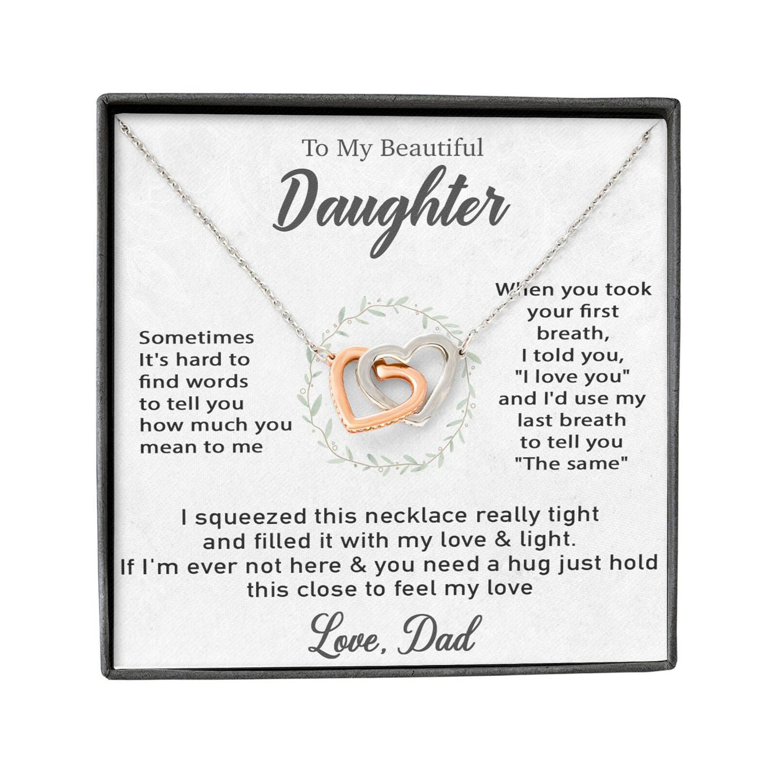 To My Daughter Necklace, Gift For Daughter From Dad, Daughter Father Necklace