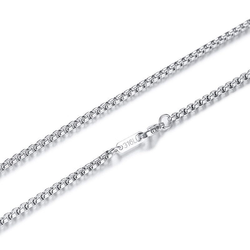 Silver Necklace Chain Snake Rolo Cable Curb Link Stainless Steel 24″ w/316L Tag