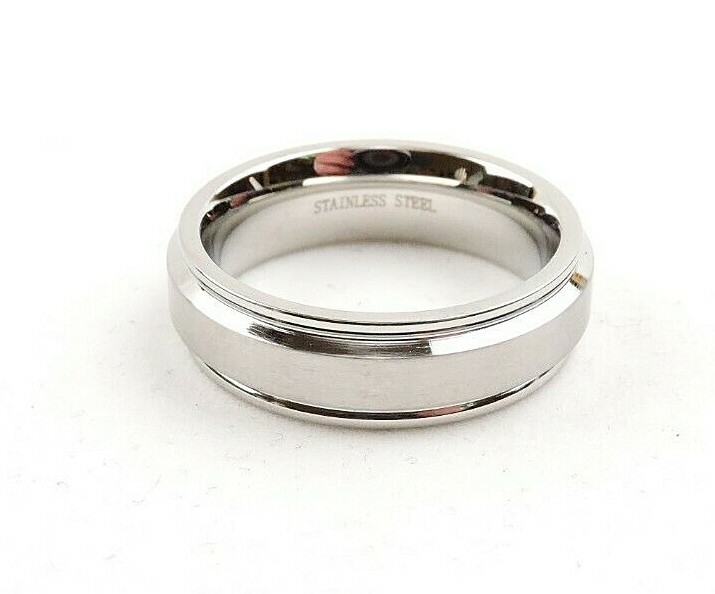 Stainless Steel Textured Brushed Comfort Fit Band Ring – Free Gift Packaging