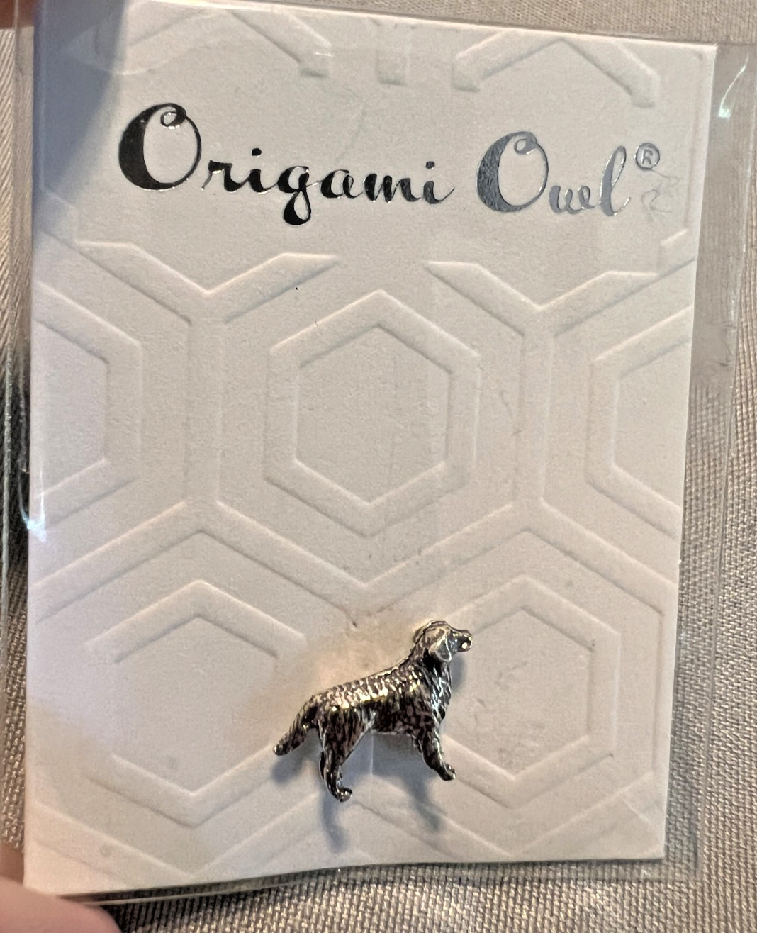Origami Owl Golden Retriever Sterling Silver Charm