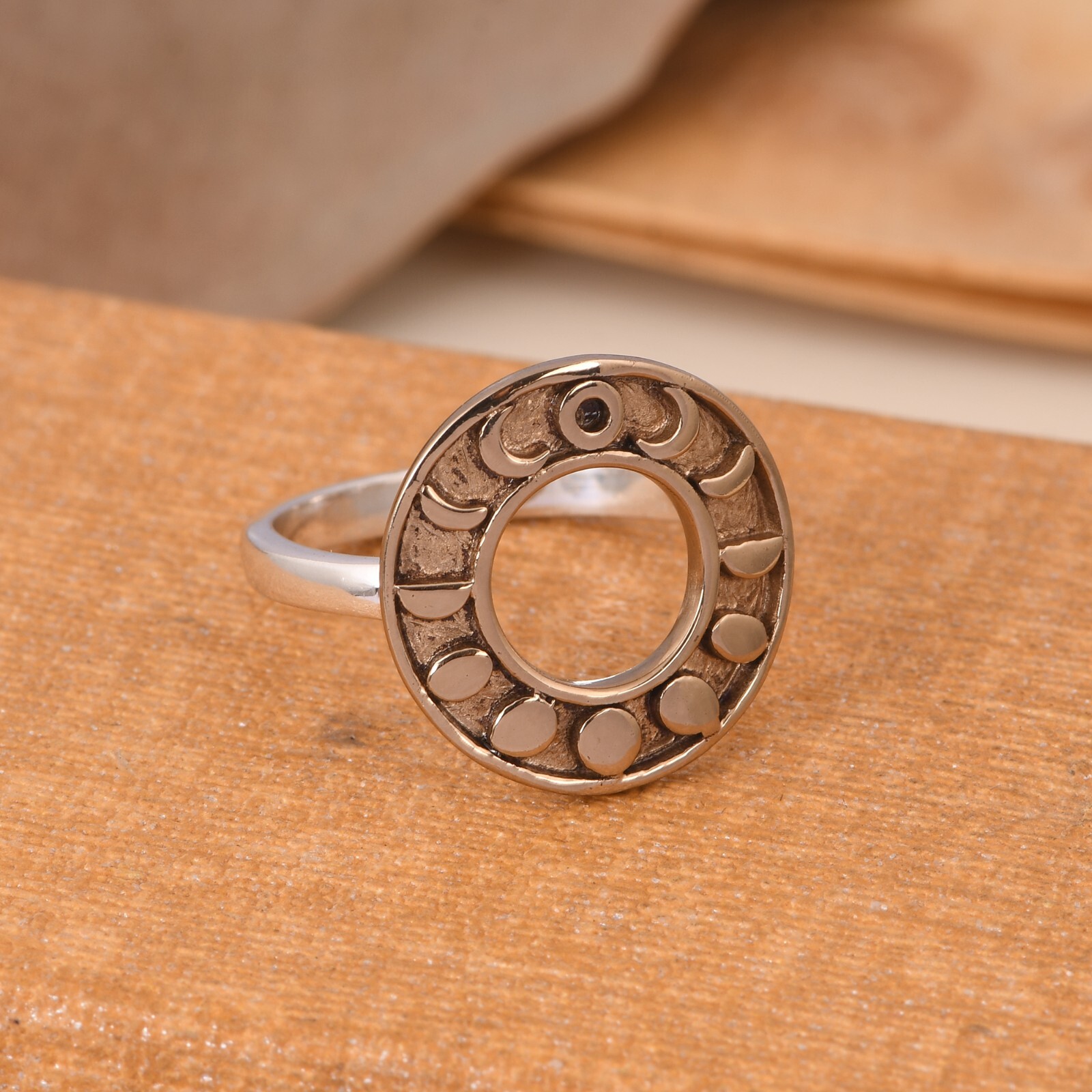 Star Moon Ring, Star Ring, Moon Ring- celestial Jewelry, Two Tone Gift Rings