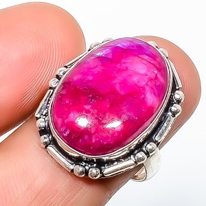 Ruby (Lab-Created) Gemstone 925 Silver Plated Ring s.8.5 TR7508-1072