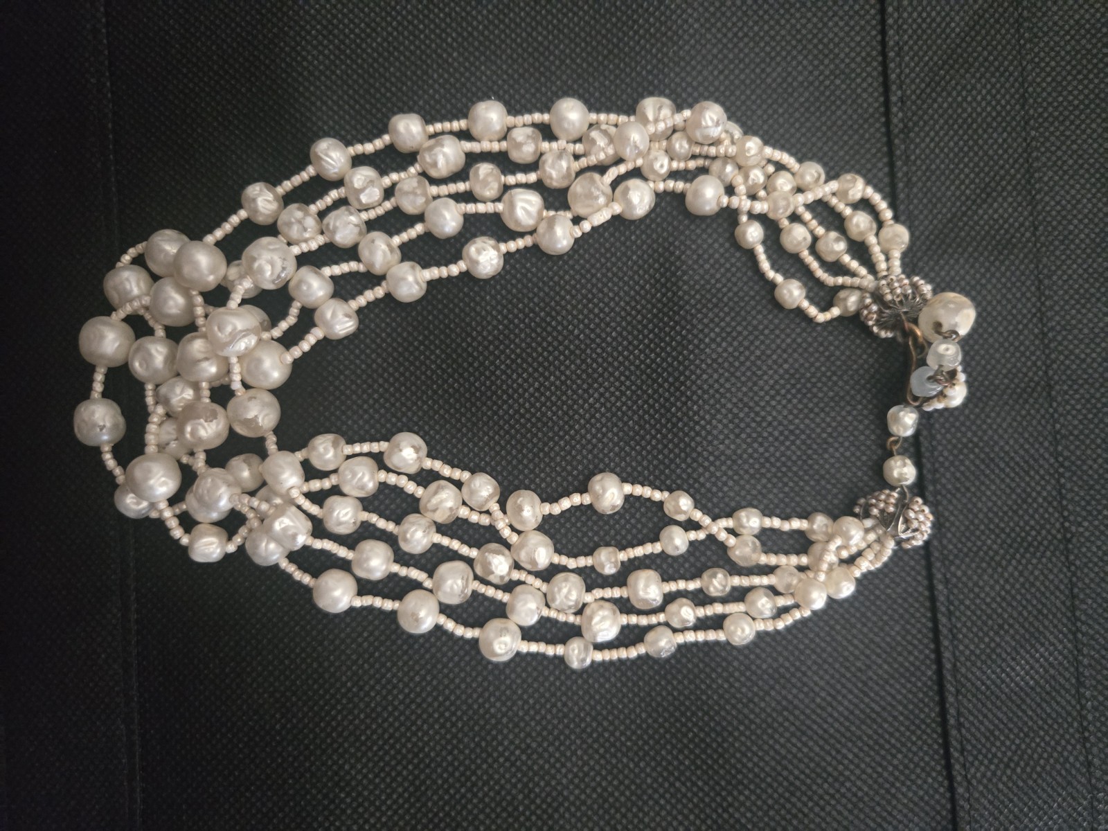 Miriam Haskell multistrand baroque pearl necklace