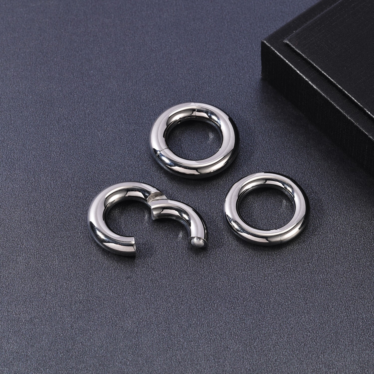 2G-12G Titanium Hinged Large Septum Ring Clicker Ear Gauge Hoop Earring Jewelry