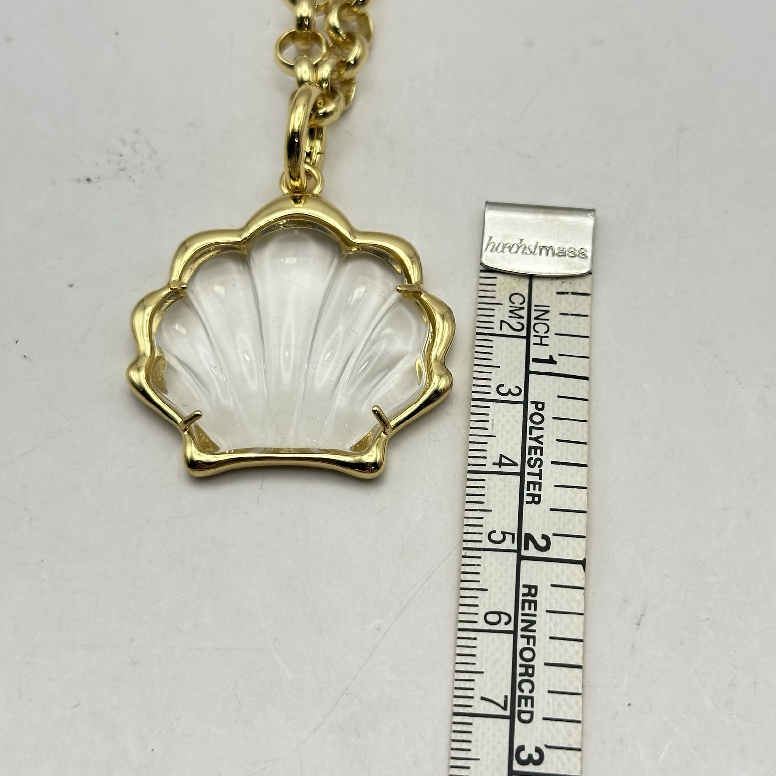 Emma Pills Womens Take Me On Your Yacht Shell Pendant Necklace Gold Plate/Clear