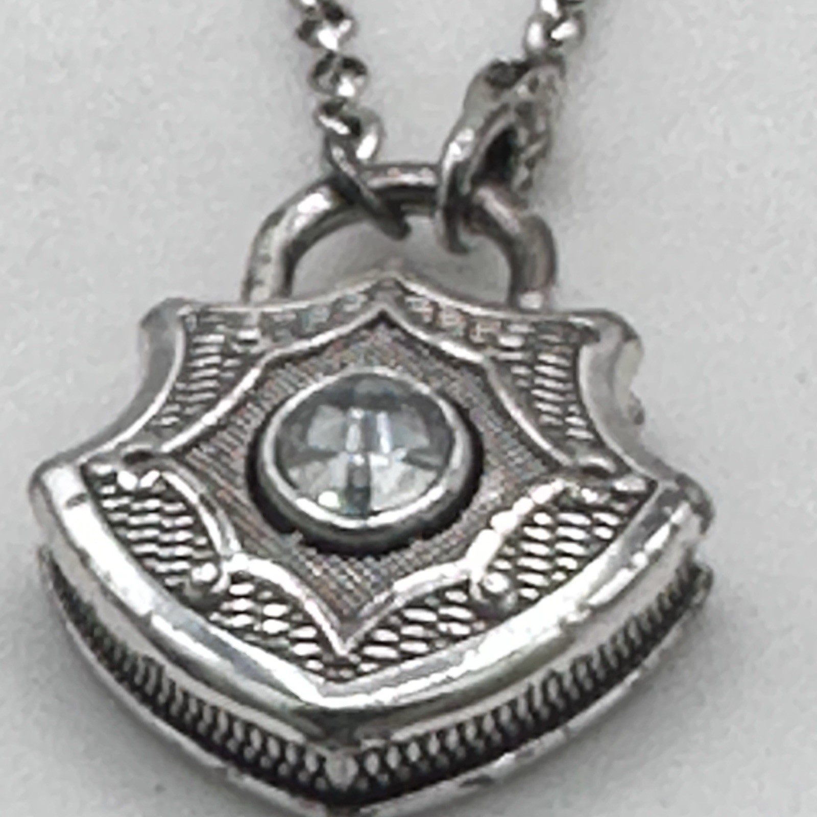 Retired Brighton Love Padlock Shield Long Necklace Swarovski Crystal 32” Adj