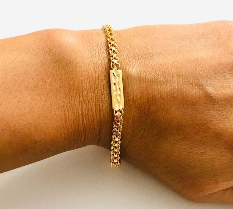 18K GOLD FILLED PLAIN BRACELET 7.5″ / PULSERA DE GOLD FILLED 7.5″ – BR113