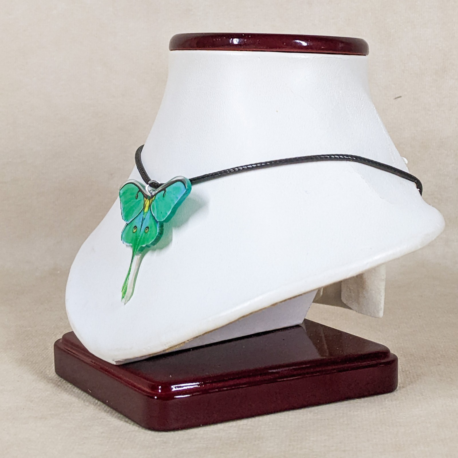 Luna Moth Black Cord Necklace acrylic Curiosity Jewelry butterfly fashion gift