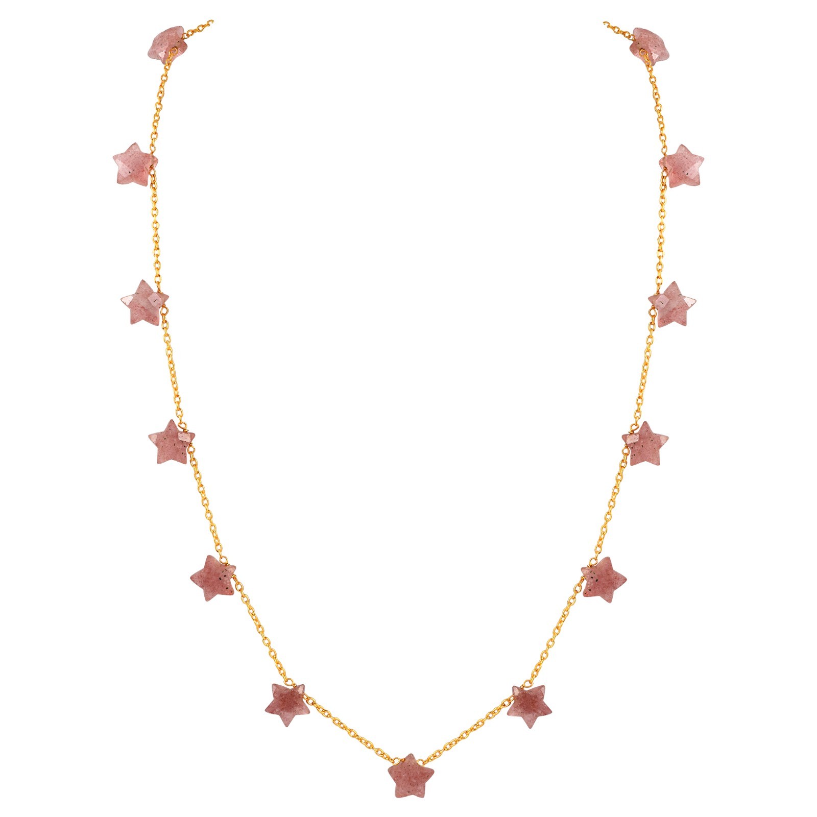Celestial Star Gemstone Necklace Gold Plated 925 Sterling Silver Clasp