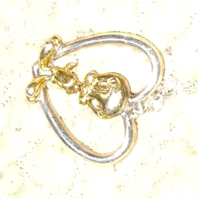 Silver Tone Heart Charm Pendant Necklace, Rope Chain, Gold Tone Cartoon Charm