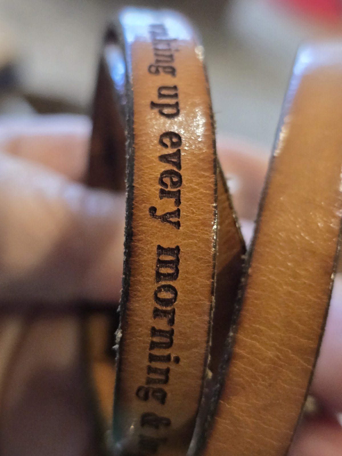 Inspirational Leather Wrap Bracelet Quote Cuff Brown Adjustable Hero Dragon 1117