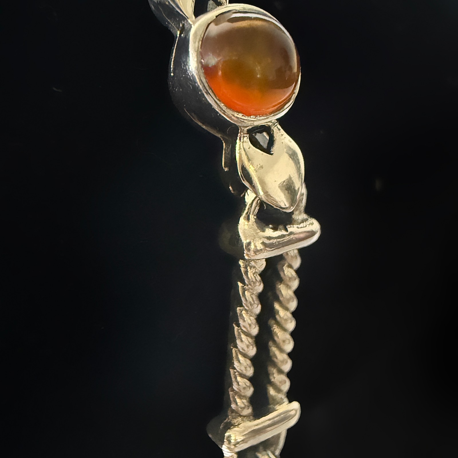 Silpada Sterling Silver 925 RETIRED Golden Amber Tennis Cable Chain Bracelet