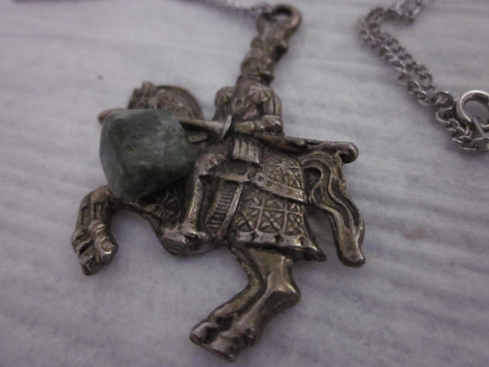 Jousting Knight in shining armor pendant renaissance fair necklace