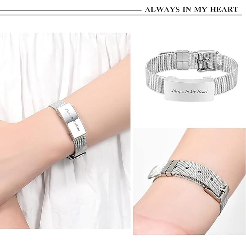 Adjustable Cremation Jewelry Urn Bracelet for Ashes Personalized Memorial Bangle