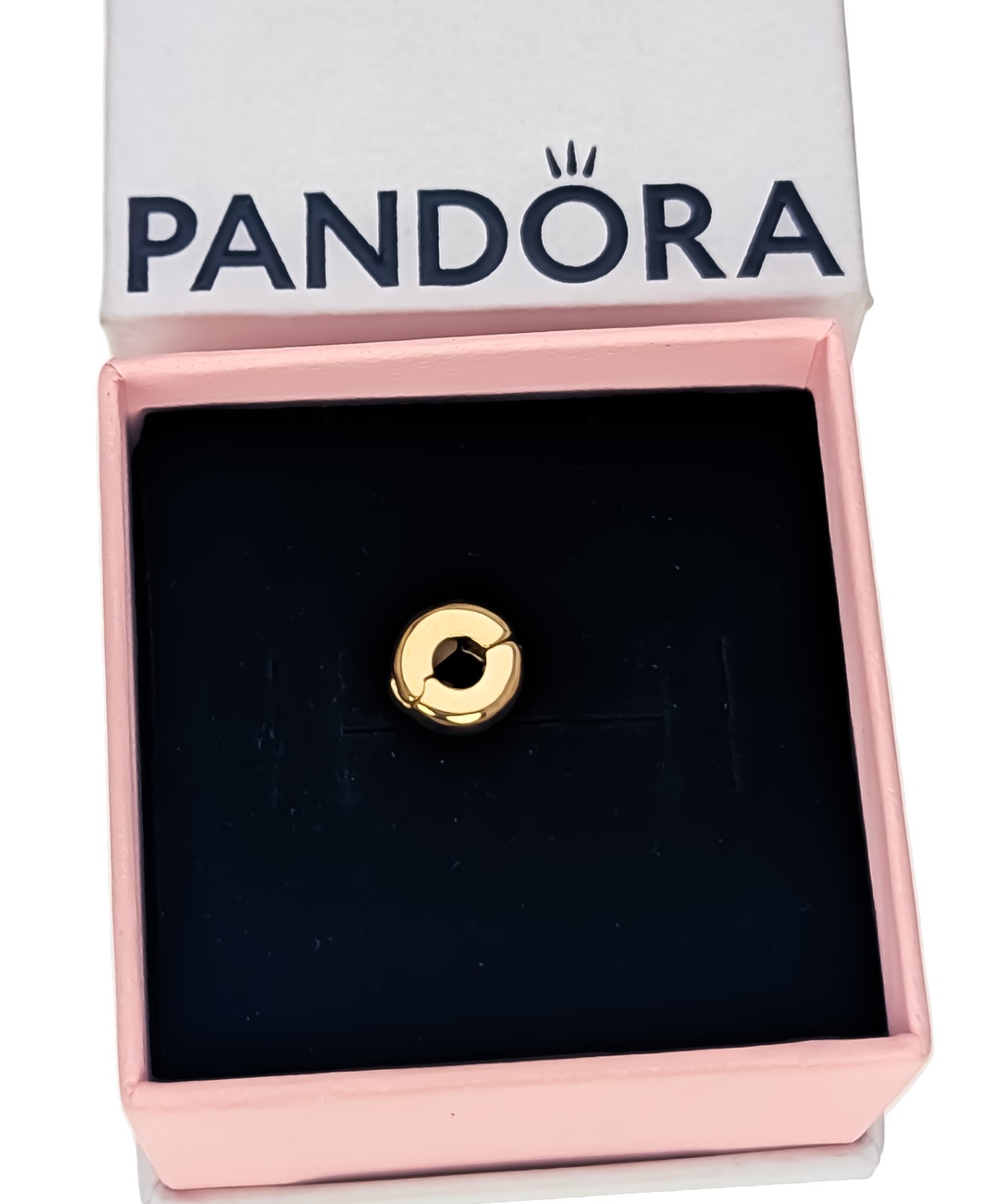 New 100% Authentic PANDORA 14k Gold Plated Shiny Round Clip Charm 763678C00