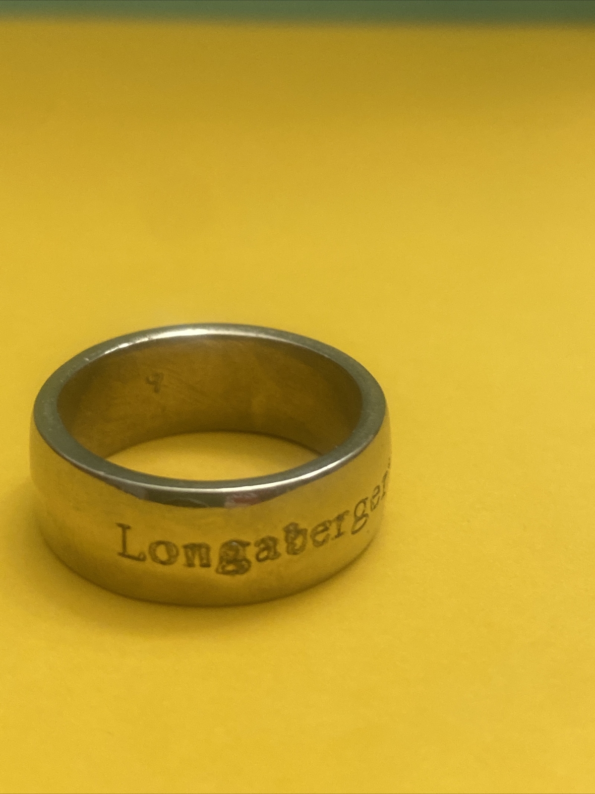 Longaberger Basket Silver Tone Ring Custom? Has Makers Mark Sterling? Not Sure