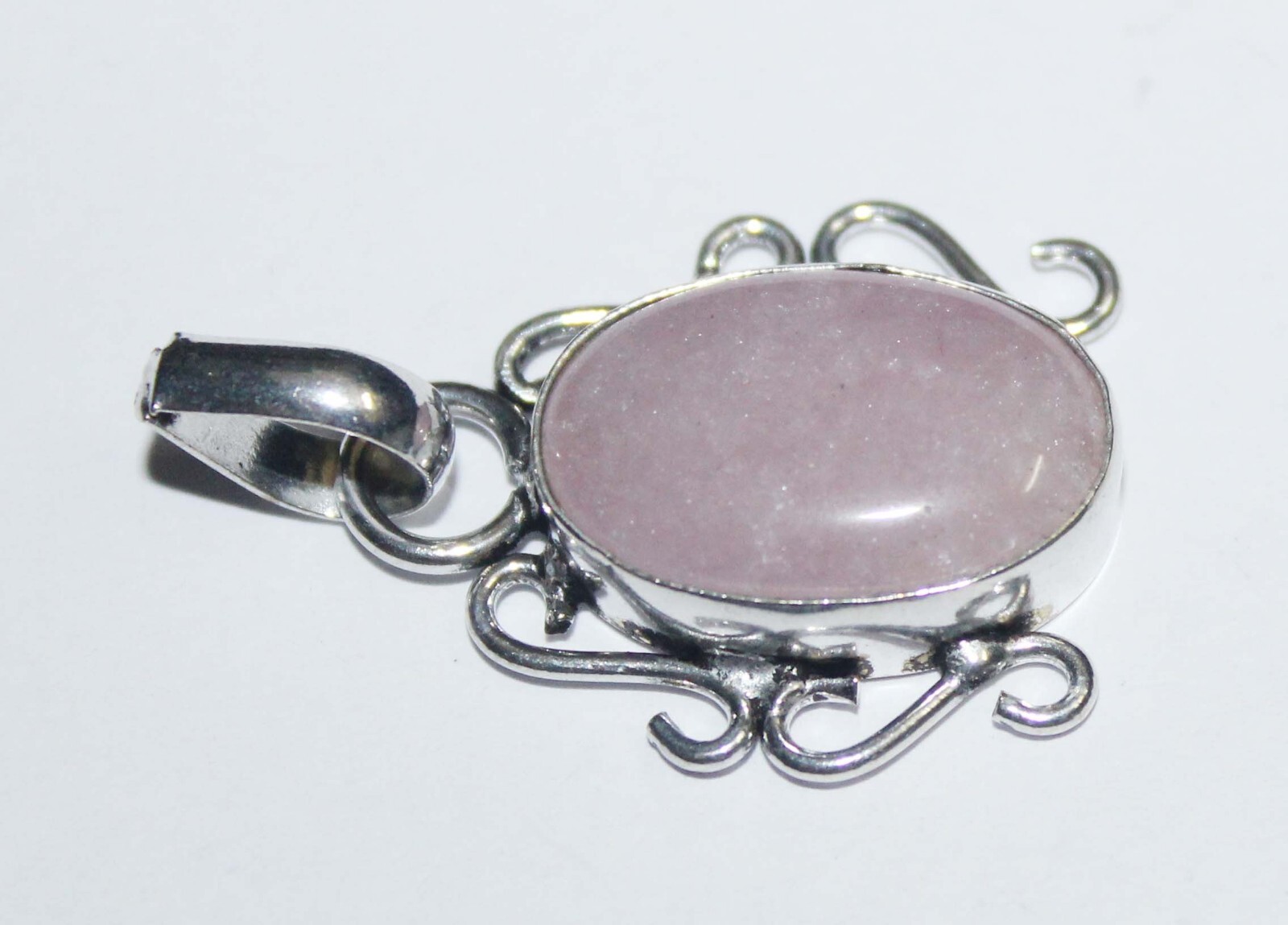 Rose Quartz Octagon Shape Gemstone Handmade Pendent Jewelry Size 1.5 Inch