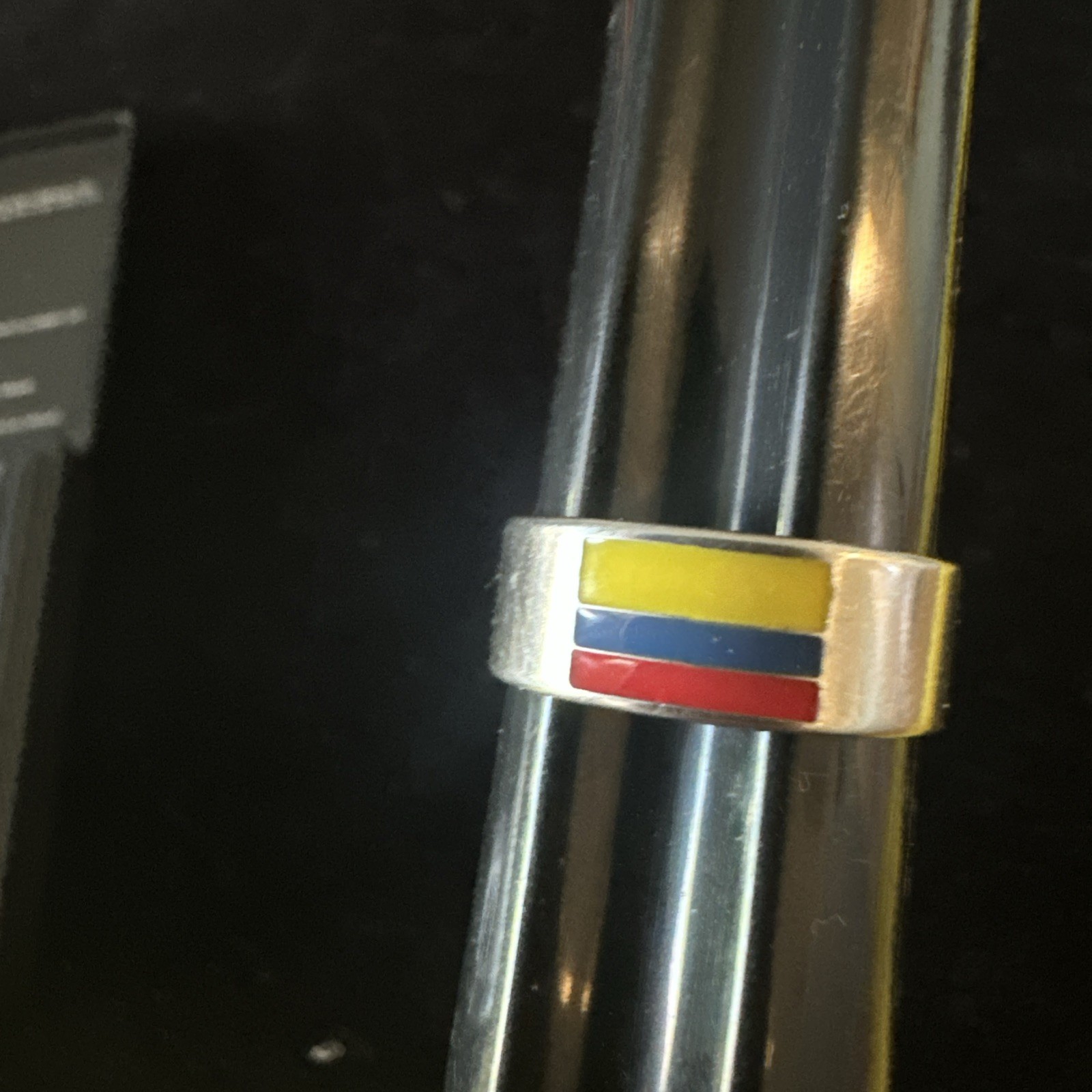 Stainless Steel Silver Colombia Ring Size 8