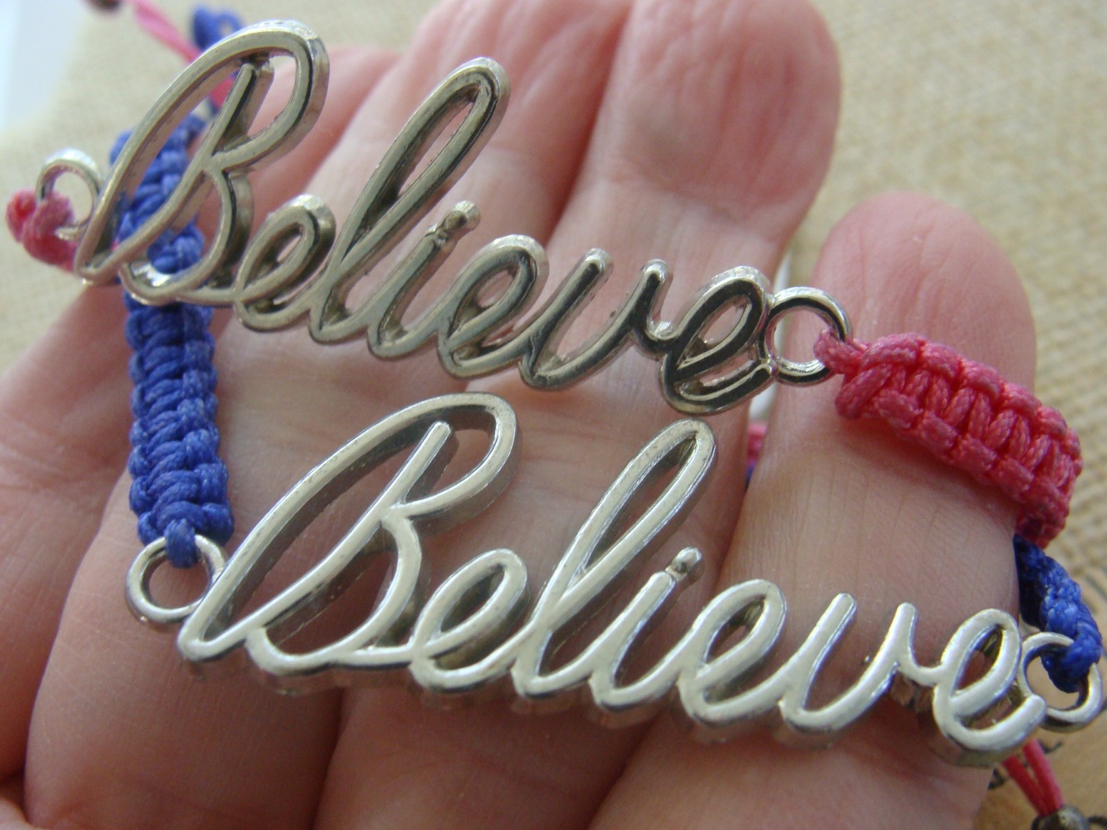 NWT Kennedy Space Center Bracelet Believe Charms 2 Adjustable Cord Bracelets