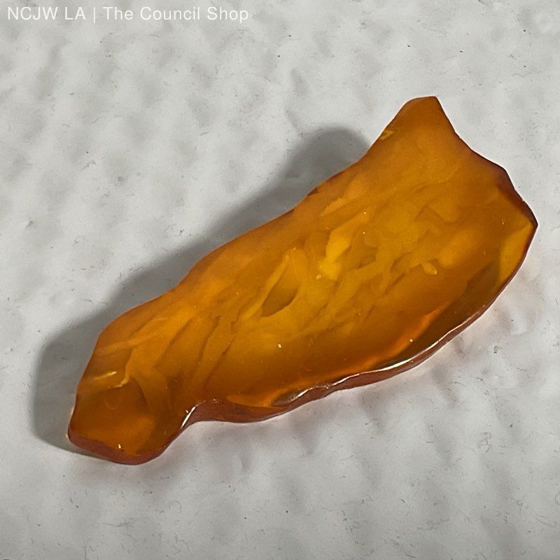 VTG. Artisan Resin/Acrylic Orange Brooch- 3.5″