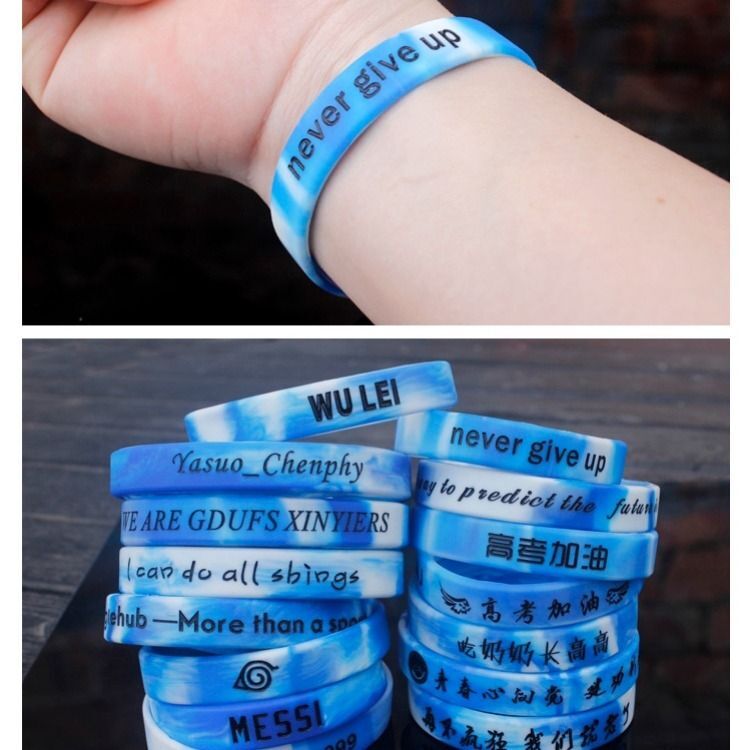 Custom Silicone Wristbands Personalize Engraved Logo/Text Rubber Bracelets