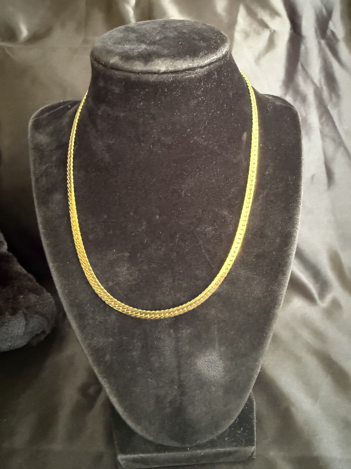 Italy solid Rope necklace 17” Gold Color