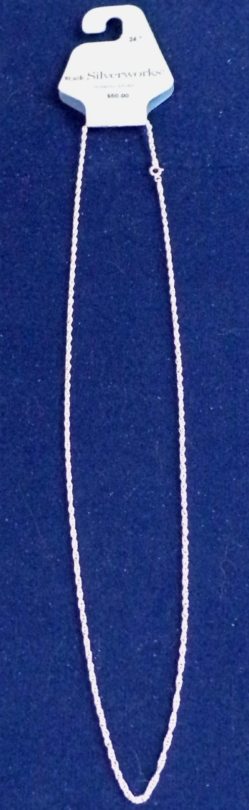 Womens 24 inch silver rope chain 1.4mm