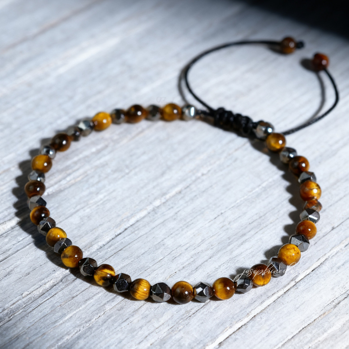 Triple Protection Healing Bracelet with Tiger’s Eye Hematite Beads for Women Men