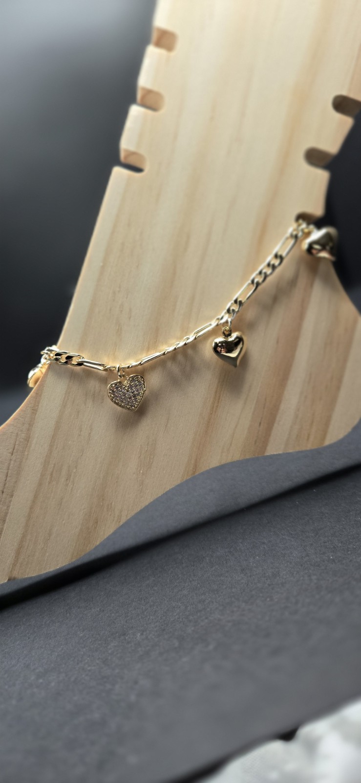 14k Gold Filled Heart Anklet 10 Inches Long