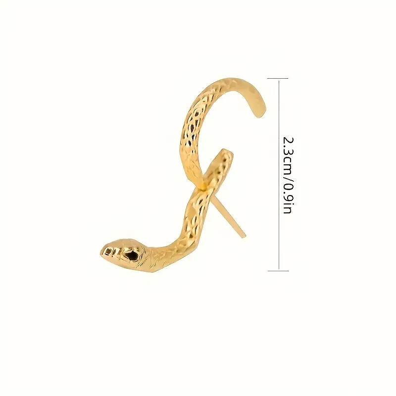 Vintage Chic Snake Stud Earrings Durable Zinc Alloy Construction for Parties