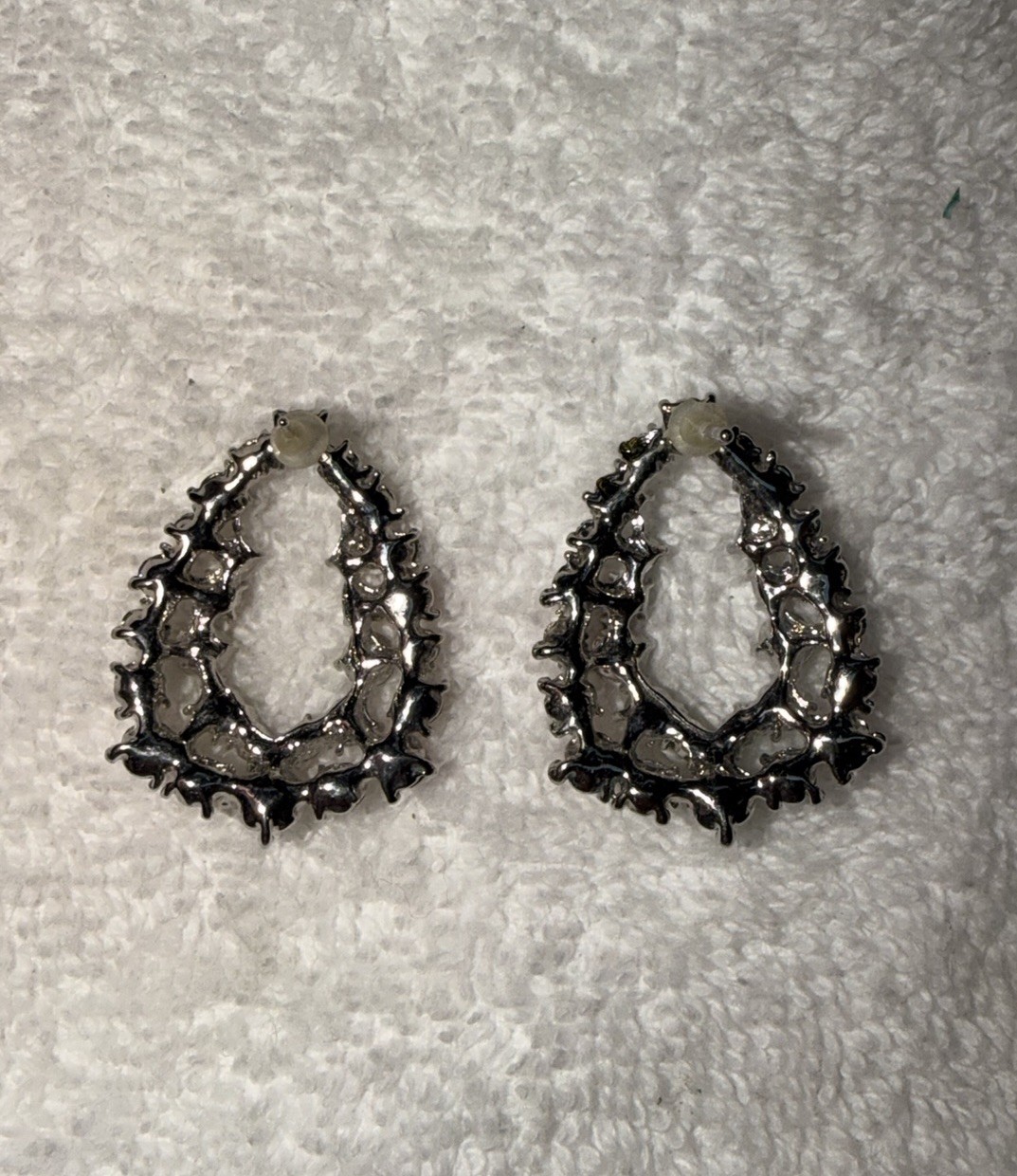 Multicolor Rhinestone Open Teardrop Statement Earrings Pastel Crystal Post Earri