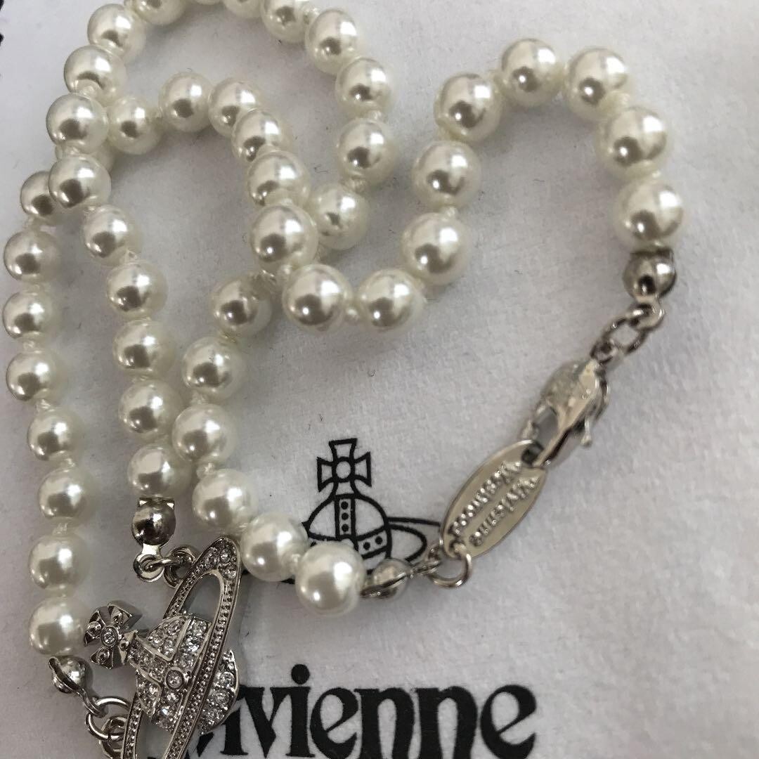 Vivienne Westwood Orb Necklace Choker 1 Row Pearl Orb Pendant Outlet authentic