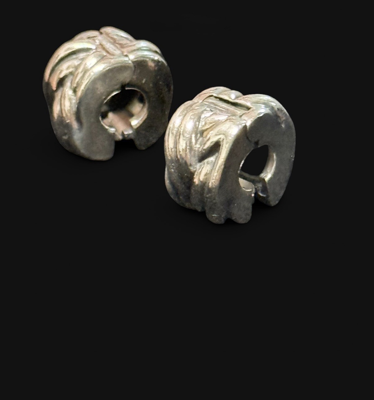 Pandora Moment Barrel Clasp Chain w/ 2 Matching Braided Clasp Clips