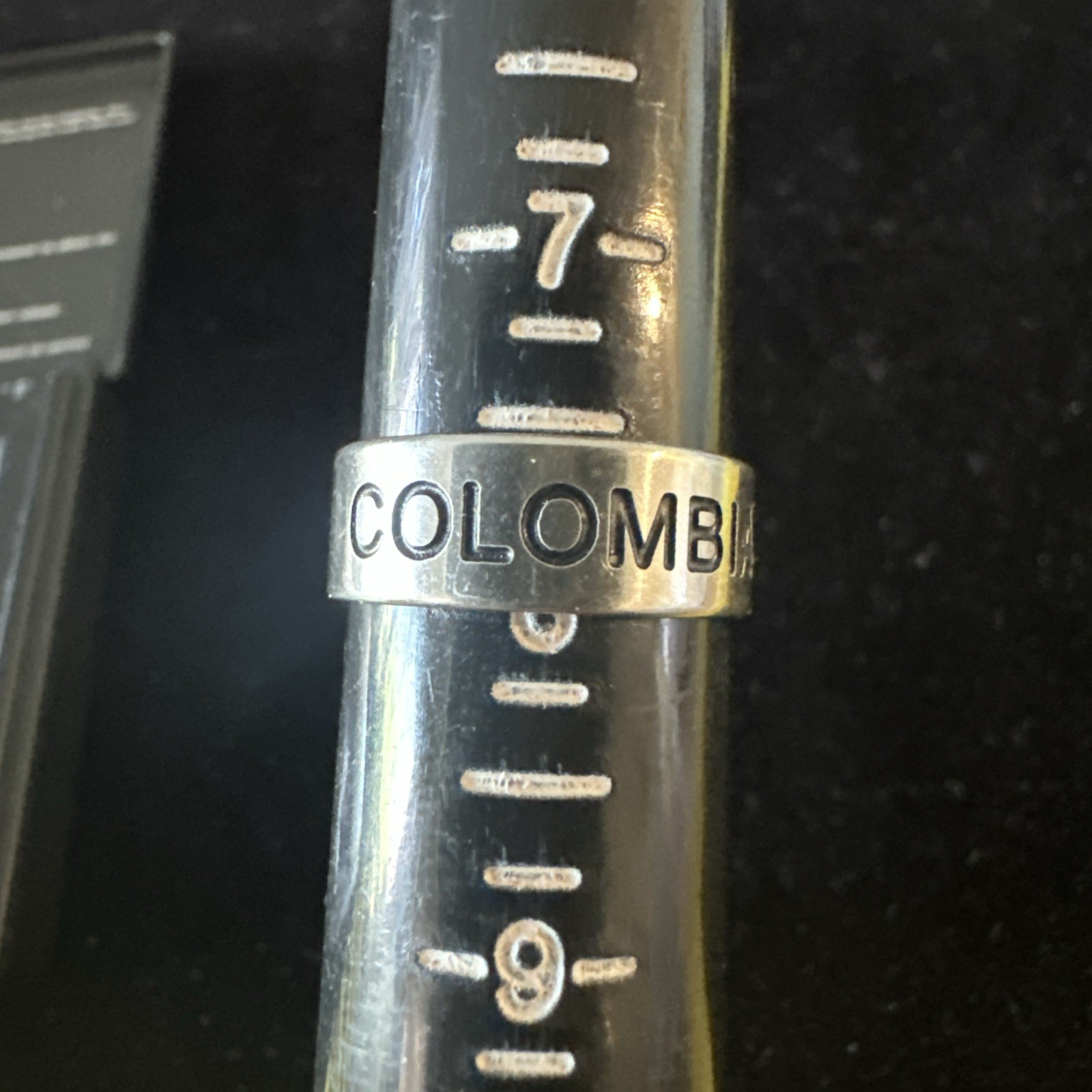 Stainless Steel Silver Colombia Ring Size 8