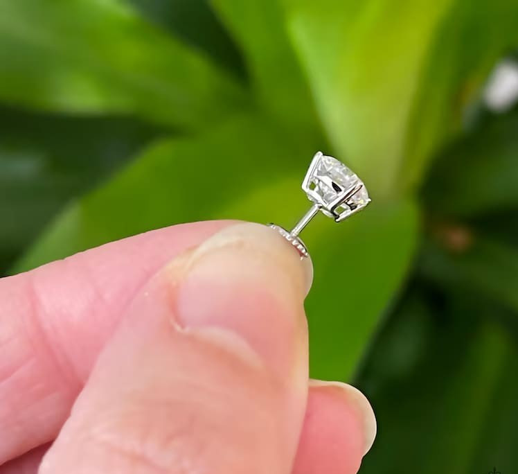 3 Ct Certified Lab grown Diamond Round Earrings Studs 925 Silver Gift For Women