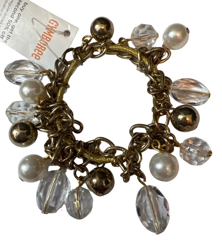 Gymboree girls Bead and chain Dangle Drop Charm Bracelet Expandable New