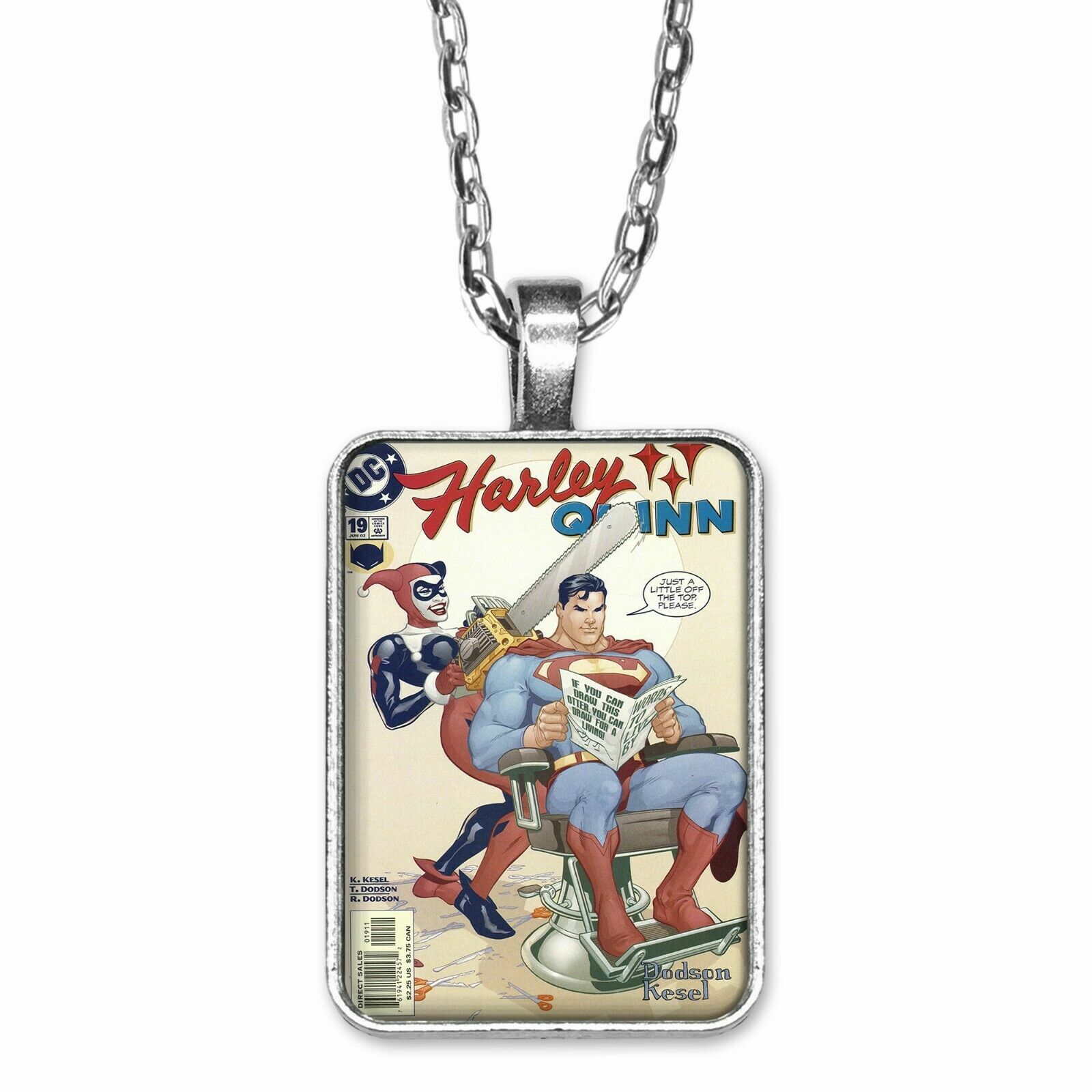 Harley Quinn #19 SUPERMAN HAIRCUT Terry Dodson COVER Key Ring or Necklace COMIC