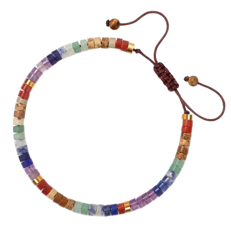 7 Chakra Gemstone 4mm Beads Natural Crystal Healing Reiki Dainty Bracelet Gift