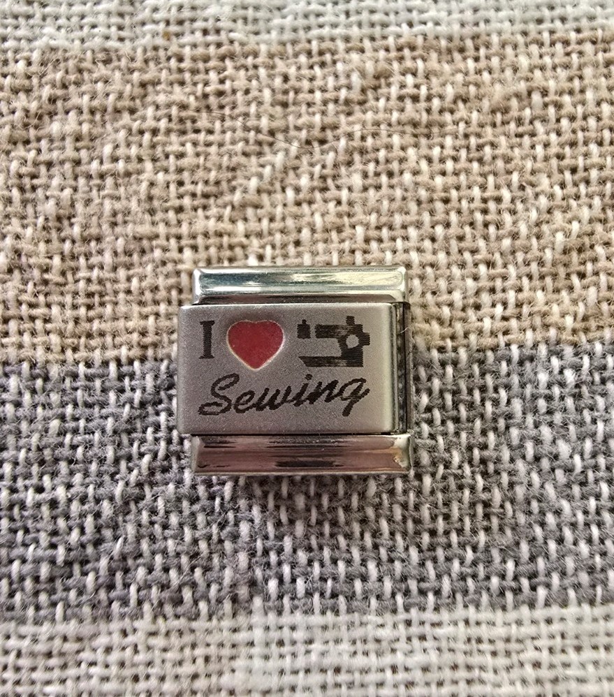 “I Love Sewing” Italian Modular Charm 9mm FREE SHIPPING!!
