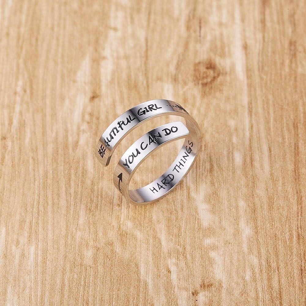Elegant Adjustable Silver Ring – Perfect Encouragement Gift for All Occasions